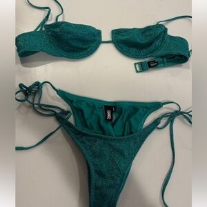Triangl Swimwear Green Balconette Mala Bikini Set
